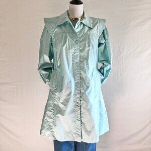 Vintage Girls Raincoat Pastel Aqua